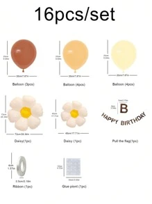 Retro Birthday Balloon Set Party Decorations, Cream Aesthetic Back To School Valentine Day