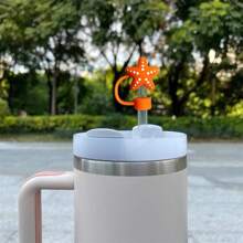 1pc/6pcs Straw Cover Cap For Cup, Silicone Sea Animal Straw Topper For 30&40 Oz Tumbler With Handle, Straw Tips Lids School Supplies New Year's Gifts, Party Favors - Multicolor - View 5