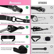 健身阻力带，便携式家用健身器材配件，配有门锚、把手、手提袋和腿部踝带，运动，健身房，家庭锻炼，运动配件，健身房配件，CrossFit 配件 - 黑色 - 查看 4