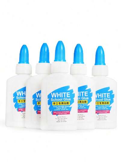Finego 3 件装白色胶水学校胶水瓶适用于史莱姆可水洗工艺品儿童胶水不流淌 40 毫升，学校用品，万能粘合剂照片 DIY 工艺品史莱姆制作，适用于办公室学校家庭艺术项目，圣诞节桌面装饰，DIY 圣诞饰品