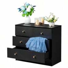 Modern Simple 4-Drawer Dresser Black - default - View 6
