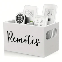 1pc Remote Control Holder, TV Remote Holder, Remote Organizer Caddy For Table, Wooden Remote Box For Nightstand, Bedside Caddy - Multicolor - View 1