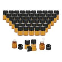 1pc 10Pcs 5 1ml 2ml 3ml Amber Of Glass Essential Oil Bottle, Mini Essential Oil Bottles With Orifice Reducer & Black Plastic Cap - Brown - View 4