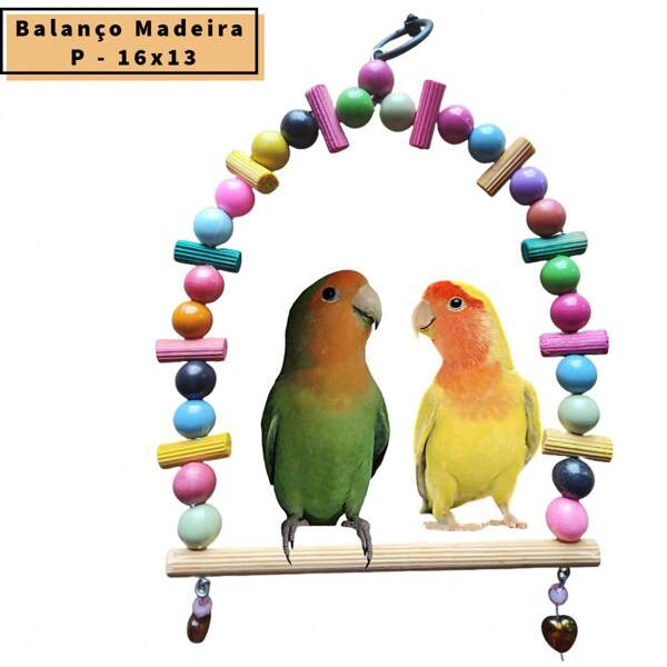 Balanço Brinquedo de madeira p/ aves de pequeno porte