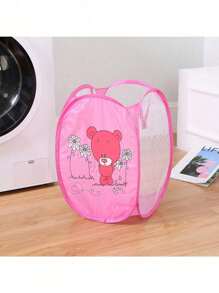 1pc Cartoon Animal Pattern Foldable Laundry Basket, Dirty Clothes Storage Boxlaundry Hamper,Washing Basketbathroom Organizer,Basket,Storage Basket,Foldable Laundry Basket