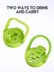 40 盎司手柄杯、真空隔热水瓶、保温杯、带手柄的玻璃杯、防漏盖和吸管、保温咖啡杯不锈钢旅行杯、真空瓶，保冷 34 小时或保温 10 小时，便携式保温瓶适用于户外露营、徒步旅行、驾驶和汽车旅行 - 綠色 - 查看 3