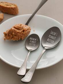 Customized Text Logo Stainless Steel Flatware, Home Dining Spoon