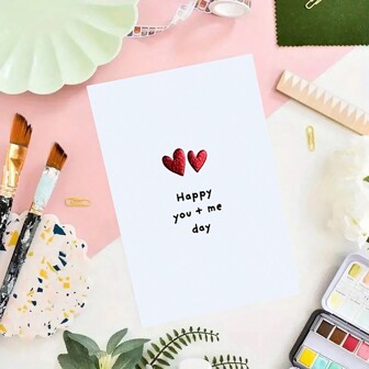 1 张有趣的情人节卡片，带信封，高品质印刷，6.29 英寸 X 4.33 英寸，适合任何收件人的周年纪念问候，“快乐的你 + 我的日子” - 幽默可爱的庆祝记事卡 - 适用于生日、新年、祝你好运、谢谢