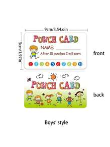 Set de 50 tarjetas de motivación con perforador, tarjetas de recompensa por disciplina y comportamiento, adecuadas para el aula, estudiantes, hogar, con diversos diseños de tarjetas de ánimo lindas