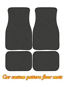 Custom Car Mat 4 Pieces Set - Personalize With Your Photo, Logo And Text - For Cars, Trucks, SUVs - Non-Slip, Easy-To-Clean Interior Protection