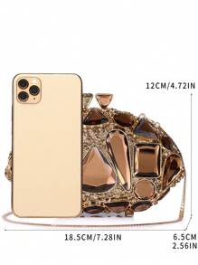 Bolso de noche recién lanzado decorado con cristales, adecuado para combinar a diario, no apto para llevar un teléfono inteligente