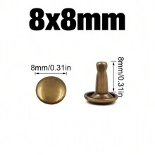 100pcs 6x6mm/8x8mm Copper Metal Rivet Studs, Suitable For Leather Crafts, Shoes, Bags, Belts, Garment Repair Accessories