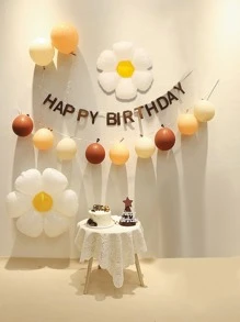 Retro Birthday Balloon Set Party Decorations, Cream Aesthetic Back To School Valentine Day