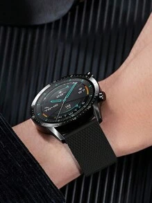 1条时尚黑色米兰尼斯金属表带，适用于20mm/22mm不锈钢表带，适用于三星智能手表，兼容三星Galaxy Watch 3 42mm/46mm、Galaxy Active 2 40mm/44mm、Watch GT2，也适用于三星Galaxy Watch 6 40mm/44mm。 - 黑色 - 查看 5