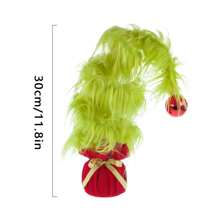 Desktop Christmas Tree, Furry Holiday Desk Ornament Home Office Decor Party Favor Present - Green - View 3