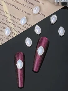 Oval Nail Charms Nail Drills Rhinestones 10pcs 3D Alloy Nail Art Decorations Gift For Girls Nail Supplies For Versatile DIY Accessories - Adorn Nails, Shoes, Clothes, Bags Crafts Face Decoration More