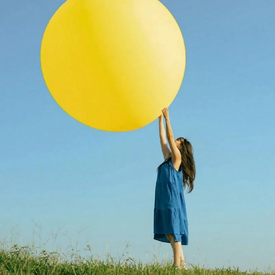 6 Big Balloons 36" Round Balloons Extra Large & Thick Balloons Reusable Giant Latex Balloons, For Photo Shoot/Birthday/Wedding Party/Festival/Event/Carnival Decorations - Multicolor - View 1