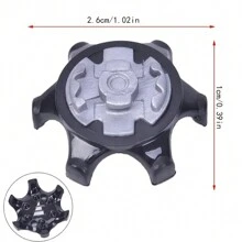 14pcs Durable Black Golf Spikes, Enhance Traction And Performance, Golf Equipment, Golf Accessories, Suitable For All Shoe Types, Applicable For Golf Course, Lawn, Sand, Turf, Lawn Maintenance, Durable Structure, Sports Equipment, Sports Enthusiasts Accessories, Golf Shoe Accessories, Golf Accessories, Golf Auxiliary Training Tools! - Multicolor - View 3