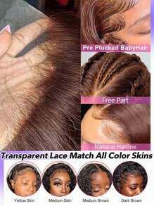 人发透明蕾丝波浪假发