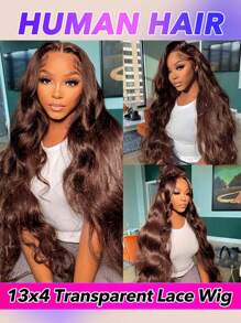 人发透明蕾丝波浪假发