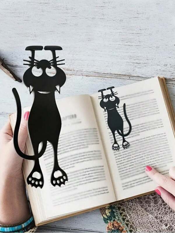 Black Cat Acrylic Bookmarks, Creative Hollow Bookmarks, Small Cat Hanging Bookmarks,School Supplies,Back To School