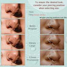 Clear CZ Nose Rings Hoop - 316L Surgical Steel CZ Body Piercing Hoop Clicker 20G/18G/16G Hypoallergenic Earrings Jewelry For Cartilage Helix Rook Tragus Conch Lobe Daith Snug Belly Button Ring With Cubic Zirconia 6mm/7mm/8mm//10mm/12mm - Gold