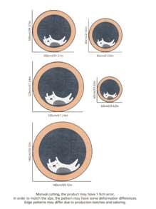 1 块水晶天鹅绒圆形地毯，猫咪休闲垫，适用于卧室、客厅、书房、儿童房 - 黃色 - 查看 3