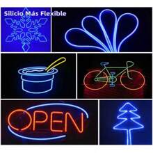 MOREKA Tira de Neón Flex Led luz Decorativa 5 Metros 110V Contra Agua Ip67 Impermeable Cortable 120 LED Color Blanco frío - Azul - Ver 8