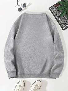 Women Round Neck Long Sleeve Casual Blouse, Daily Wear - Grey - View 2