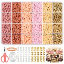 1000 件/2402 件 手工聚合物粘土珠子 DIY 珠宝制作套件 适用于手链项链 - 軟陶 - 查看 2