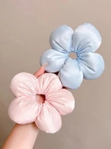 1 件超大三维花朵发圈，奢华缎面处理，大号发箍，发髻配件浴室装饰秋季装饰返校