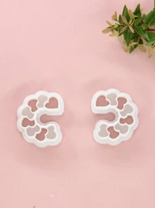 2 piezas Moldes de arcilla polimérica en forma de corazón para el Día de San Valentín, Moldes de arcilla polimérica para San Valentín para hacer aretes, Moldes de San Valentín, Moldes de corazón pequeños de arcilla polimérica para joyería de arcilla polimérica, Moldes de arcilla impresos en 3D - Multicolor - Ver 10