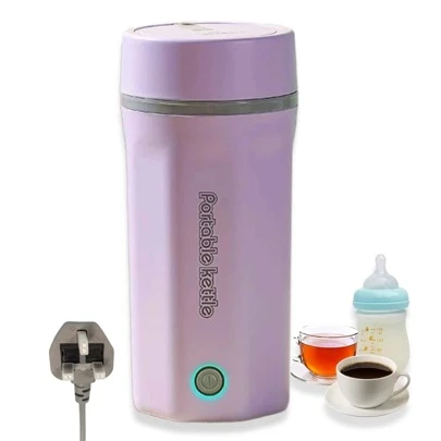 OCTAVO 便携式旅行电水壶，500ml 小型电茶壶，迷你便携式热水器不锈钢材质自动关闭和干烧保护