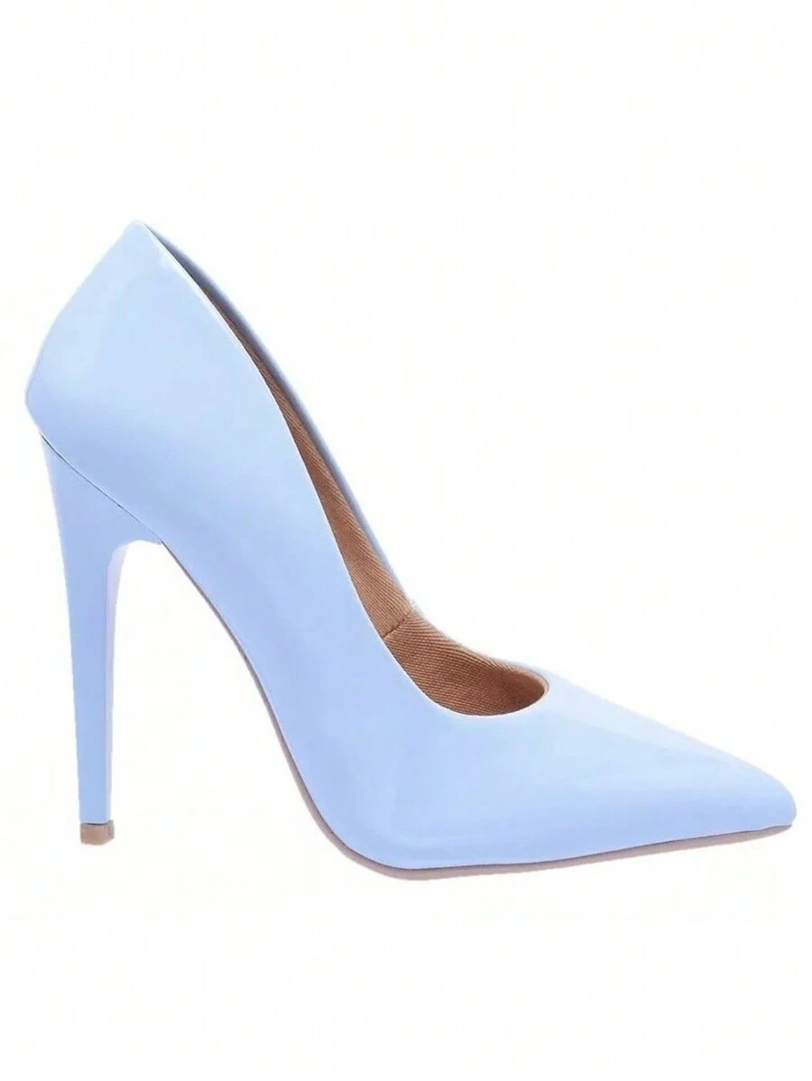 Women's Pointed Toe High Heel Pumps Secretary Uniform Event Wedding Bridal Shoes White Shoes - 淺藍色 - 查看 1