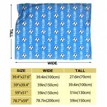 1pc Personalized Football Theme Flannel Blanket, Customized Sofa Cover Throw, Soft Cozy Warm Blanket For Autumn Winter, Memorable Momento Blanket, Birthday Gift For Family And Friends, Suitable For Office, Bed, Sofa, Armchair, Napping, Camping, Travel - Blue - View 3