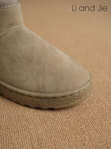 Li&Jie Thick Insulated Celebrity Inspired Popular Internet Celebrity Snow Boots - Olive Green - View 9