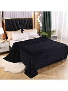 Manta Negra De Franela - Negro - Ver 3