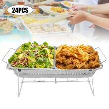 TFCFL Chafing Wire Rack Buffet Stand - 24 Pack Full Size Racks For Dish Serving Trays Food Warmer Catering Supplies For Parties, Occasions, Or Events - Silver - View 5
