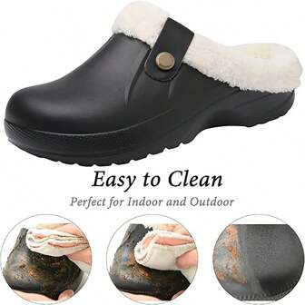 Damen wasserdichte Plüsch-Slipper, geeignet für den Winter-Lässig Bereich, EVA-Oberstoff, rutschfeste Gummisohle, warmer Hausschuh für drinnen