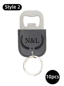 [Customized] 1/2/3/5/10/20pcs Personalized Leather Keychain, Leather Bottle Opener Keyring 2-In-1, Customized Name Keychain, Gifts For Men, Boyfriend Gifts, Wedding Party Favors, Groomsmen Gifts, Anniversary Gifts,Customized Keychains & Accessories,Street Casual Chic, ,Colorful,Cute,Adorable,Funny,Kawaii,Y2K,Stylish,Unisex,Casual,Custom,Personalized,Unique,Customized,Ideal Gifts For Him,Ideal Gifts For Her,Her,Boyfriend,Girlfriend,Family,Friends - Grey - View 26