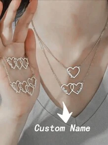 1 Peça Colar Personalizado com 1-5 Nomes, Colar Pingente Multi-Amor, Colar com Nome em Inglês da Família, Colar de Corrente Cubana de Aço Inoxidável para Homens e Mulheres, Colar Personalizado de Fonte Romântica e da Moda, Presente do Dia das Mães, Clássico e Elegante, Adequado para Família, Melhor Amigo, Material Escolar, Estudantes do Ensino Médio, Estudantes do Ensino Fundamental, Estudantes Universitários, Calouro, Segundo Ano, Estudantes Iniciantes, Estudantes Universitários