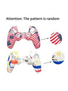 1set PS5 Controller Cover + 6pcs Joystick Caps, Water Transfer Designed, Anti-Slip, Anti-Scratch, Sweat-Proof, Enhanced Grip, Bottom Large Opening For Charging Base Charging