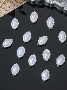Oval Nail Charms Nail Drills Rhinestones 10pcs 3D Alloy Nail Art Decorations Gift For Girls Nail Supplies For Versatile DIY Accessories - Adorn Nails, Shoes, Clothes, Bags Crafts Face Decoration More