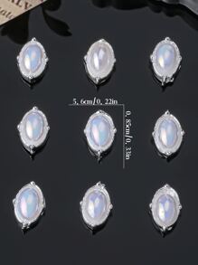 Oval Nail Charms Nail Drills Rhinestones 10pcs 3D Alloy Nail Art Decorations Gift For Girls Nail Supplies For Versatile DIY Accessories - Adorn Nails, Shoes, Clothes, Bags Crafts Face Decoration More