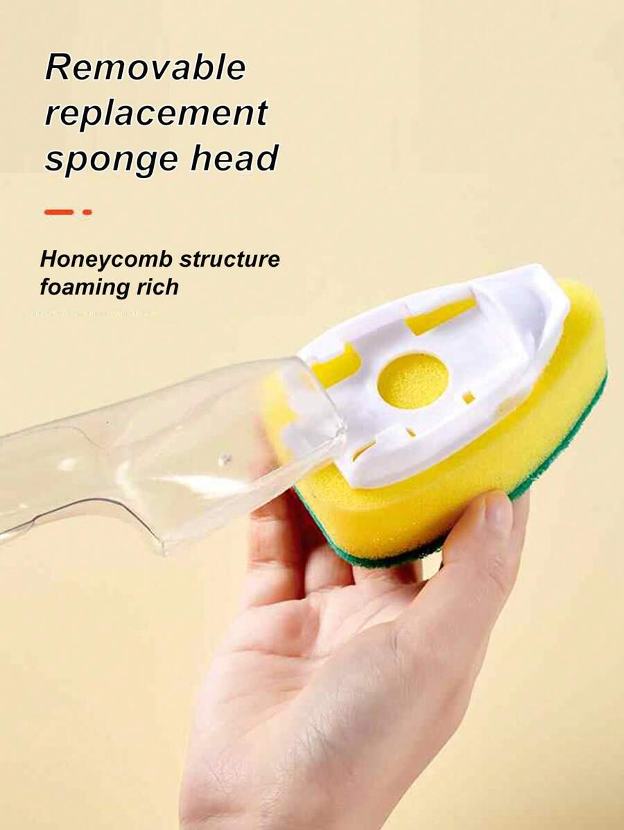 3/6/9pcs Multi-Function Cleaning Sponge Brush Fast Cleaning Combo Set, Powerful Stain Removal, Refillable Cleaning Solution, Suitable For Kitchen, Bathroom, Windows, Faucets, Toilet, Grill, Car