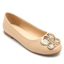 Ballerinas With Decorations And Shiny Finish - Beige - View 4