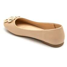 Ballerinas With Decorations And Shiny Finish - Beige - View 6