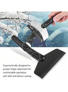 1pc Car Ice Scraper With Long Handle, Frost Remover Brush, Stainless Steel Windshield Snow Shovel Cleaning Tool For Cars, Trucks, SUVs In Winter