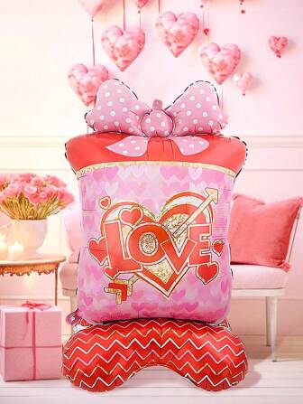 1pc Pink Standing Love Gift Box, Suitable For Birthday, Valentine's Day, Engagement, Wedding, Anniversary, Singles Party, Bridal Shower, Party Decoration