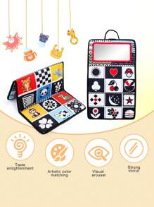 Espejo de juguete para tiempo de barriga, espejo de piso plegable, juguete educativo temprano Montessori - Para el desarrollo del bebé - Plástico duradero - Regalo perfecto para recién nacidos